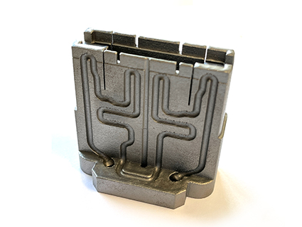 3D Metall gedruckter konturnaher temperier Einsatz (c) H&B Electronic